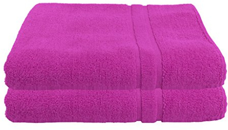 Julie Julsen 2er Pack 70 x 120 cm Duschtuch Premium Qualität 900 gm2 aktuellen Farben und 3 Größen aus Baumwolle Design Doppel Rahmen Pink