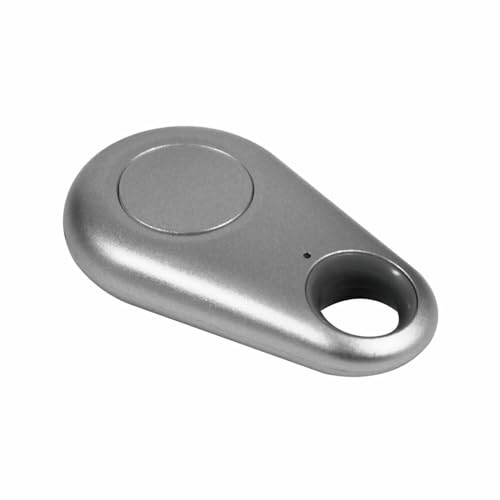 AQUARIUS Key Finder Anti-Lost Alarm with GPS Last Location Tracker, Bluetooth Mobile Phone Locator & Keyring Smart Tag for Wallet, Bags & Luggage, 2-Way Search & Selfie Remote - Silver