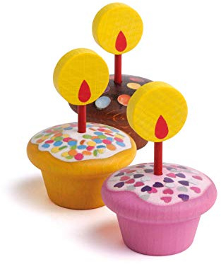 Erzi 13155 Geburtstagsmuffins aus Holz, Kaufladenspielzeug für Kinder | Kaufmannsladen, Rollenspiele, Kreative Spielwelten gestalten