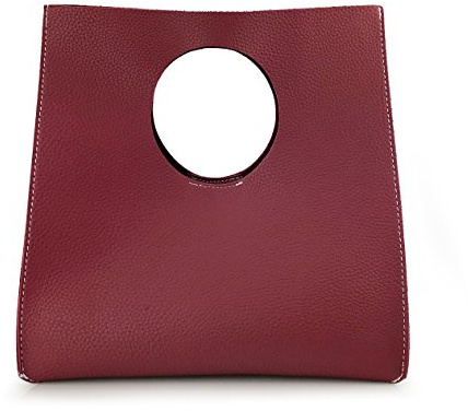 Hoxis Pochette piccola in morbida pelle PU stile minimalista vintage, Borgogna, Small