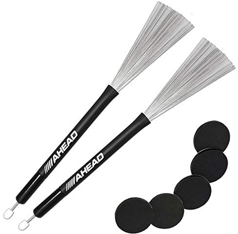 Ahead Switchbrush Schlagzeug Besen mit Stick-Tip + keepdrum Damper Pads