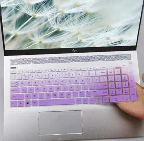 Keyboard Cover Skin Compatible 15.6 inch HP Pavilion x360 15-BR075NR / HP Pavilion 15-BS 15-BW 15-CC 15-CB 15-CD/HP Envy x360 15M-BP 15M-BQ,17.3 HP Envy 17M 17-BS Keyboard Covers (Omber Pink Purple)