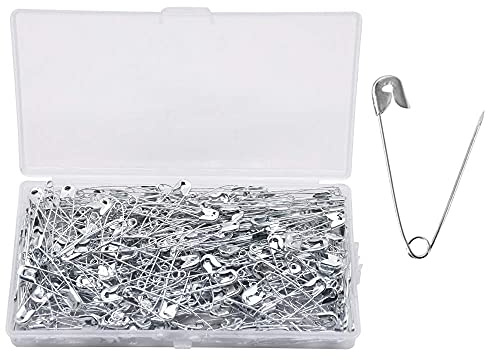 YOFASEN 300 Pezzi Spille di Sicurezza - Spille da Balia Grandi e Piccole Spilla placcata in Nichel - per Abbigliamento Artigianato Artigianato Cucito Creazione di Gioielli, Argento, 35 mm