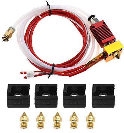 YINETTECH Satz 3D Drucker Extruder Montiert MK8 Hotend Kit 24V 40W mit Aluminium Heizblock Silikon Stiefel 0,4 mm Düse für Creality CR10 Ender 3