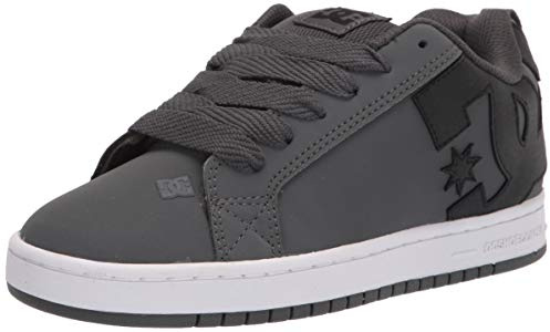 Dc Shoes Men's Court Graffik Casual Low Top Skate Shoe Sneaker, Dark Grey/Black/White, 9.5 UK