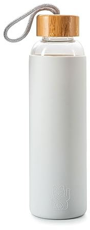 Donkey Products Maneki Neko Botella de vidrio gris 500 ml