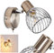 Wandlampe Parado, Wandleuchte aus Metall in Nickel-matt/Chrom, 1-flammig, verstellbarer Strahler, Leuchte in Gitter-Optik mit Lichteffekt u. An-/Ausschalter am Gehäuse, ohne Leuchtmittel