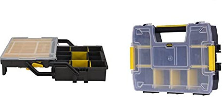STANLEY STST1-75540 - Caja de Herramientas multinivel 18 + STST1-70720 - Organizador SortMaster, Negro, Transparente