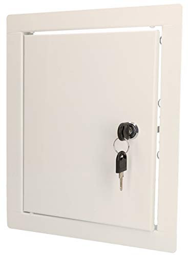 KOTARBAU® Puerta de inspección, 20 x 25 cm, Acero inoxidable, Panel de acceso, Compuerta de fácil acceso, Puerta de revisión, Trampilla para pared o techo, Blanca, Cerradura con llave