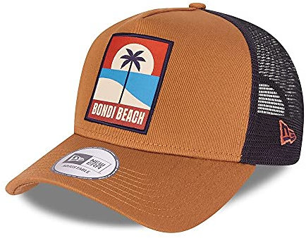 New Era Bondi Beach Summer Patch Brown A-Frame Adjustable Trucker Cap - One-Size