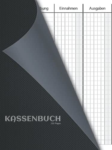 KASSENBUCH 110: Seiten eine komplette Verwaltung der Registrierkasse Bargeldkontrolle, Protokollierung der Geldbewegungen des Unternehmens