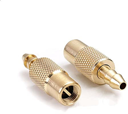 HATOOLHA Messing-Reifenventil, Messing, Luftpumpen-Clip, Auto-Reifenfüller, Ventilanschluss, 6 mm, Kupfer-Zubehör (2 Stück)