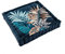 Douceur d'Intérieur, Coussin de Sol (60 x 60 x 10 cm) Alianor Bleu, Coton Imprimé Métallisé