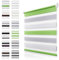 Doppelrollo Klemmfix ohne Bohren Grün-grau-weiß B110 x H130cm(Stoffbreite 105cm) Rollos für Fenster ohne Bohren Klemmrollo Duo Rollo Zebrarollo Seitenzugrollo Fenster Rollos für innen Kindersicherung