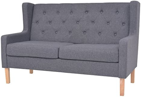 Catherinol 2-Sitzer-Sofa, Polstersofa, Loungesofa, Couchgarnitur, Wohnzimmersofa, Sofagarnitur, Stoff Grau