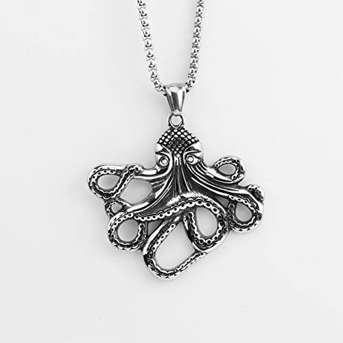 Edelstahl Octopus Halskette Gothic Victorian Nautical Steampunk Style Vintage Cthulhu Mythology Octopus Monster Hip Hop Schmuck Geschenk