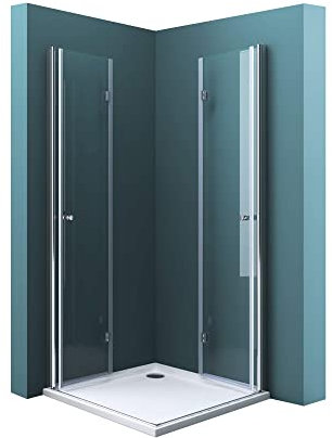 Mai & Mai Cabine de Douche Pliante 80x120cm Paroi de Douche Transparent avec Portes Pivotantes avec Revêtement Nano Easy Clean R26K