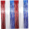 2pcs Red White Blue Tinsel Foil Fringe Curtains Garland Independence Day Party Photo Booth Props Backdrop Door Wall Decorations America Theme Birthday Party Supplies, 4th of July Decor