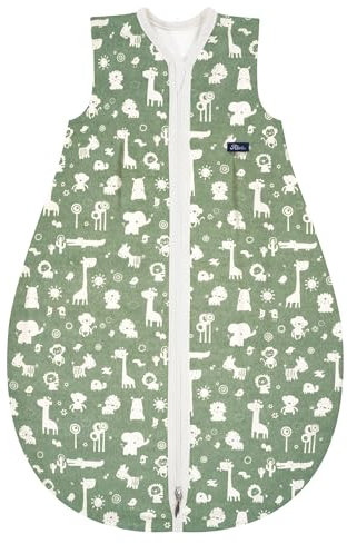 Alvi Schlafsack Baby Mäxchen Light,Kinder-Schlafsack ärmellos, Sommerschlafsack, Außensack (GOTS Seahorse, 80 cm)