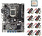 BEEOFICEPENG ETH B75 Mining Motherboard + CPU + 8XVER009S Plus Riser Enhanced Version LGA1155 8XPCIE Un USB DDR3 B75 Motherboard