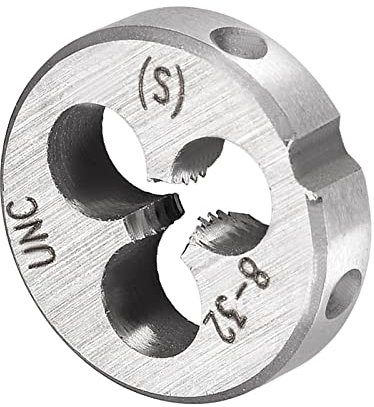 CoCud 1Stk Rund Schneideisen #8-32 UNC Gewinde 9SiCr Legierung Werkzeug Stahl Schraube Werkzeuge - (Anwendung: für Machine Gewinde Reparatur)