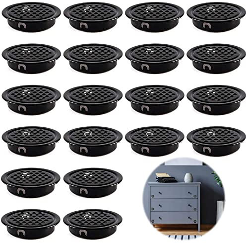 35mm Rund Lüftungsgitter 20 Stück Belüftungsgitter Schwarz Edelstahl Entlüftungsloch Kleiderschrank Lüftungsgitter Lüftungsgitter für Schuhschränke für Schränke Bücherregale Kleiderschränke