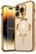 MH TECH Electroplated Case for iPhone 14 PLUS, Camera Lens Full Protection, Compatible with MagSafe Wireless Charging, Shockproof Soft TPU Phone Cover (Gold)