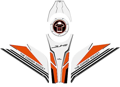 Resin Bike Kit Aufkleber Motorrad Kompatibel Mit KTM 390 Duke 2021-2023. Schutz Motorrad Tank-Schutzfolie vor Stößen und Kratzern. Kit Aufklebersatz 3D-Harzklebstoff - White Stickers
