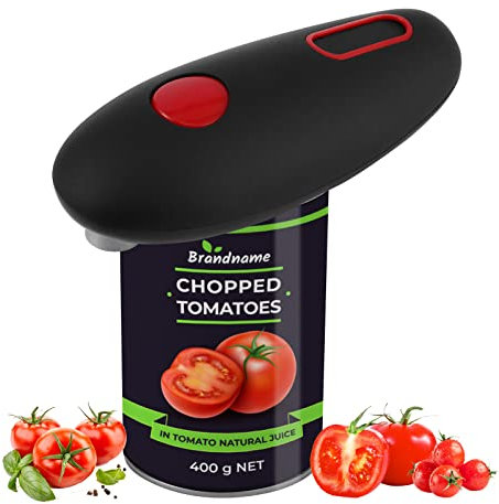 Electric Portable Hand Free One-Touch Safe Can Opener - Cordless Opener with Switch for Kitchen