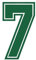 9 Jersey Number 7 Vinyl Heat Transfer Iron on Number Bold Border Font for Football Baseball Sports T-Shirt Green