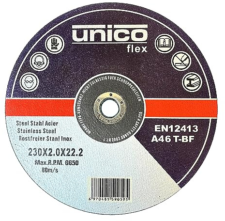 Trennscheiben 230 x 2,0 x 22,2mm Stahl Edelstahl INOX gerade Ausführung EN12413 A46 T-BF (25)