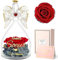 Sunia Cadeau pour Soeur, Cadeau Soeur Ange Rose Eternelle avec l'inscription Meilleure Soeur du Monde, Fleur Eternelle avec Ange Figurine, Idée Cadeau pour Soeur Anniversaire, Cadeau Soeur Noël