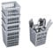 Pack of 4 Dishwasher Cutlery Baskets, Dishwasher Cutlery Holder Square, Small, Grey - Size: L113 x W113 x H130mm