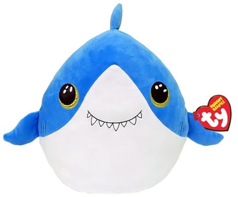 Ty Finsley Hai Squish a Boo 14 Zoll - Squishy Beanies für Kinder, weiche Babyspielzeuge aus Plüsch - Sammlerfreundliche kuschelige Teddybären