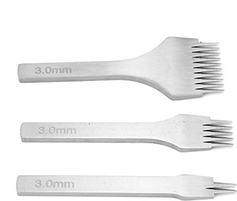 3 Stücke Handarbeit Leder Pro Stechen Eisen Französisch Stil Leder Werkzeuge Stich 2,7/3,0/3,38/3,85 Mm Leder Meißel Locher Werkzeug(3.0mm)