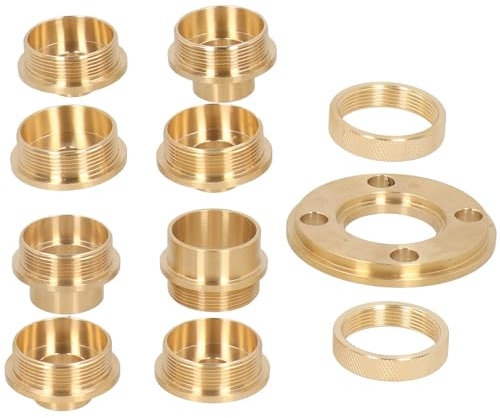 Messing-Frässchablonen-Fräsführungs-Set, Frässchablonen mit Kontermutter-Adapter, 11-teiliges Fräszubehör für Holzarbeiten und Schablonenprojekte