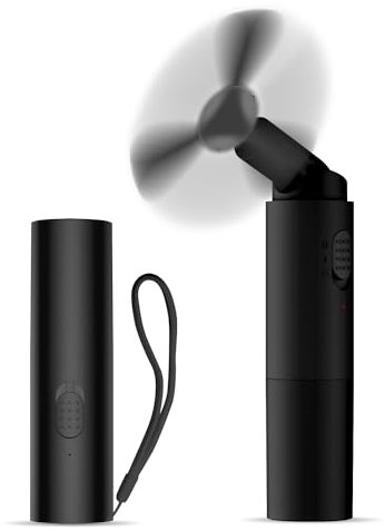 Andwing Handheld Fan Rechargeable, Mini Portable Fan Small Hand Fan, 3000mAh Battery Operated 22Hrs+ Makeup Eyelash Fan Personal Fan Gifts for Women Girls Men Travel Indoor Outdoor (Black)