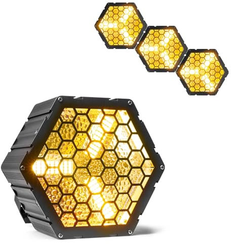 BeamZ RB90 4er Set Retro Stage Blinder 3 x 30 Watt LED Effektstrahler DMX Licht, 3-in-1 Bühnenlicht Deko DJ Lichtanlage Party, Lichtorgel Warmweiß, 72x RGB-SMD-LEDs, Stroboskop, Disco Beleuchtung