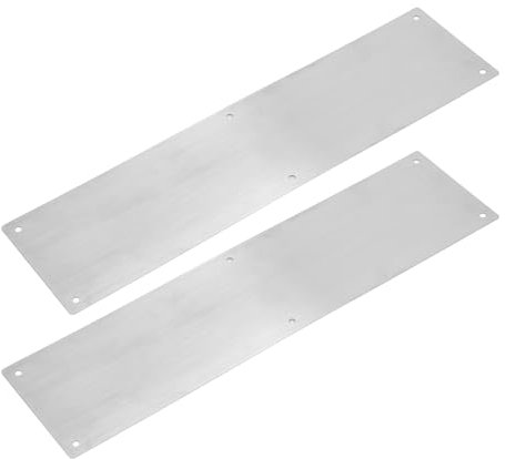 Lot De 2 Plaques De Protection De Porte En Acier Inoxydable, Plaque De Protection Pour Porte Avant Ou Intérieure, 40,6 X 10,2 Cm, Argent