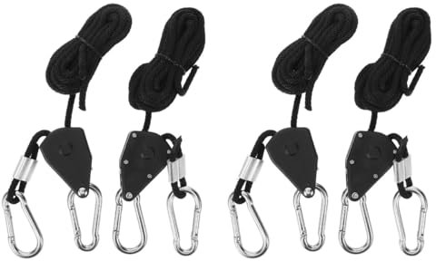 POPETPOP 2pairs Ratchet Rope Hanger for Grow Lights Plant Grow Light Rope Hanger
