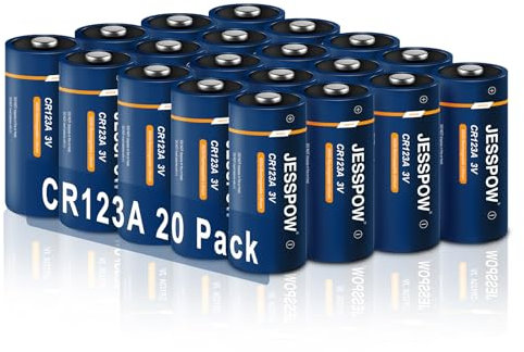20 Pack CR123A 3V Lithium Batteries, CR123A Battery, 123 Batteries Lithium for Flashlight Alarm Smart Sensor Microphones Toys【Non-Rechargeable】