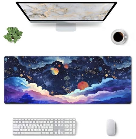 Grand tapis de souris Clouds and Sky avec base en caoutchouc antidérapant pour ordinateur portable et jeux vidéo 80 x 30,5 cm