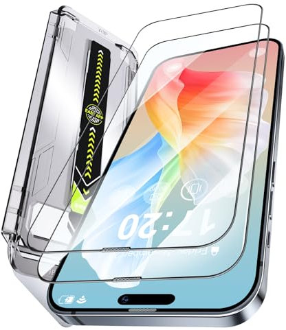 PuyaTeya 2 Stück 9H Schutzfolie für Panzerglas für iPhone 15 pro MAX,[Auto-Dust-Eliminierung, Anti- Blasen Kratzfest] Vollabdeckung 0.33mm Ultra HD Panzerfolie-2 Stück, einfache Installation