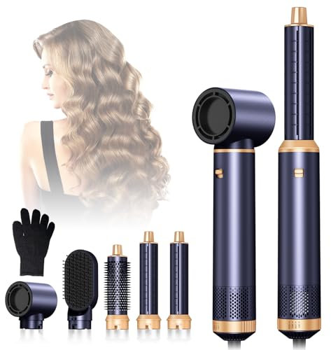 MogaWave Airstyler Hairstyler 5 in 1 Föhnbürste,1000W Multi-Airstyler Professioneller Haarstyler Haarfön,30mm Lockenstab Warmluft Curler, für Haar Volumen,Trocknen,Glätten,Curling
