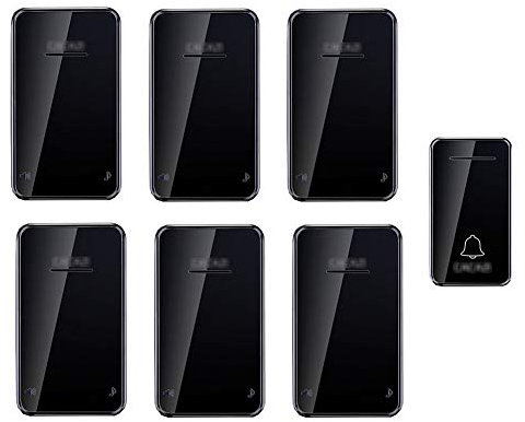 CAFIEDR Wireless Doorbell,Self-Powered Waterproof Door Bell Chime Kit 1 Push Buttons And 6 Receivers with 650Ft Range 48 Chimes 6-Level Volume Plug in Doorbells-3