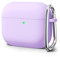 Oakxco Silicone Case for Airpods 3rd Generation 2021 with Keychain, Thin Slim Soft TPU Skin Rubber Gel Cute Airpods Case 3 Gen Cover Aesthetic Accessories for Women Men, Lilac Purple