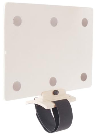 Praktischer Notenständer aus leichtem Holz, mit laminierter Platte und flexibler Armbefestigung