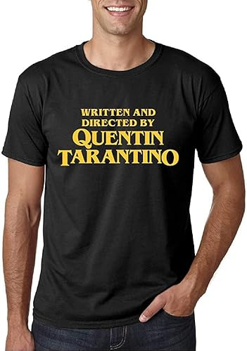 Maglietta unisex 'Written and Directed by Quentin Tarantino', nero e giallo, manica corta