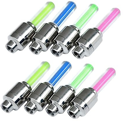 KOMBIUDA 8-teiliges Led-reifenlicht Für Fahrräder Neon-autokappen-licht Blink-speichen-blitzlicht Lampe Für Reifen