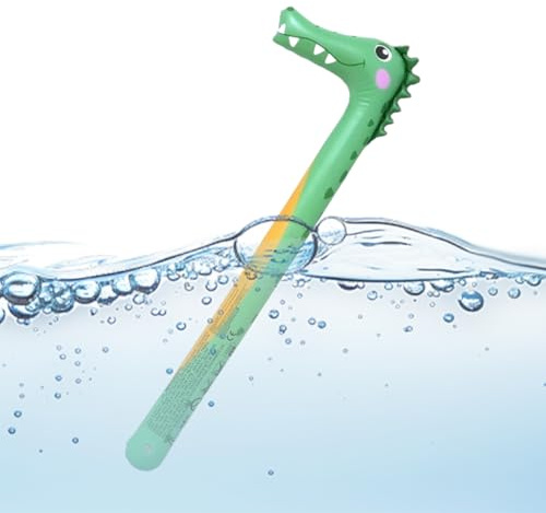 Nouille de Piscine Gonflable – 110 cm PVC, Flotteur d'animaux de Dessin animé, Jouet Aquatique, bâton de flottabilité pour Adultes et, pour et mer, Crocodile Dinosaure, Forme de Queue de